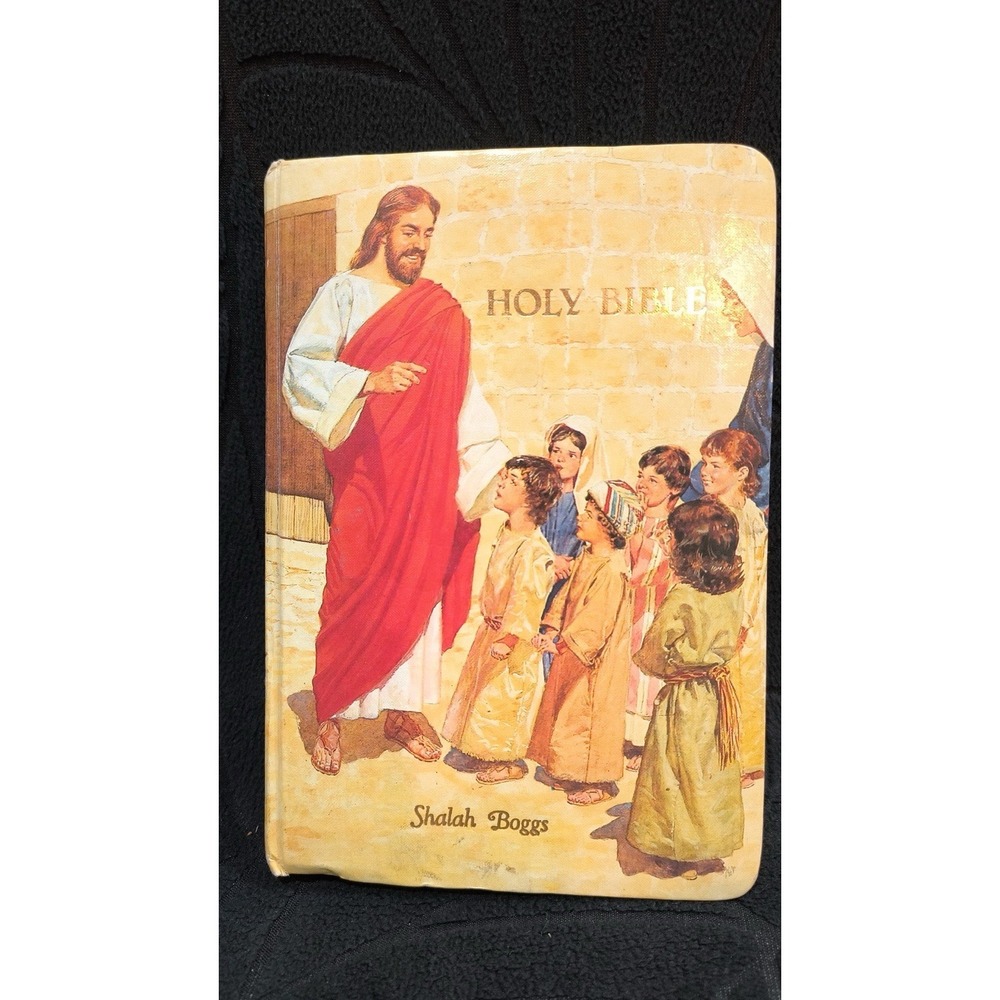 Vintage Children's Hardcover Holy Bible with Artwork and Pictures